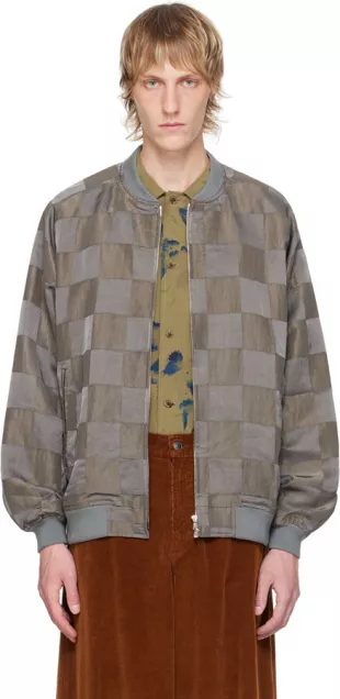 Gray Zip Bomber Jacket