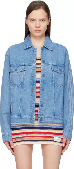 Blue KSENIASCHNAIDER Edition 3 Stripes Denim Jacket
