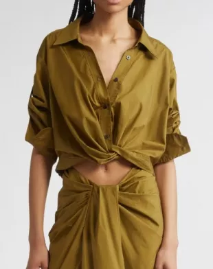 Leo Cropped Cotton Shirt