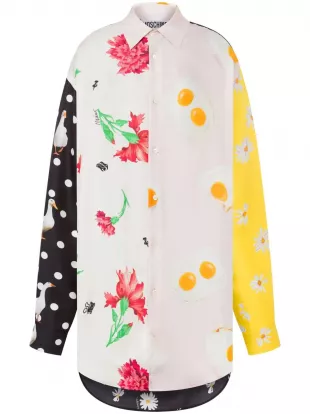 Multi Colored Printed Button Down