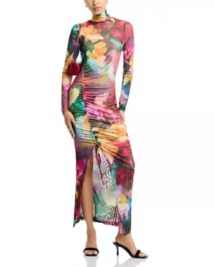 Floral Mesh Maxi Dress