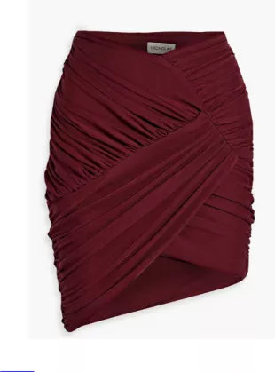 Ruched Stretch-Jersey Mini Skirt