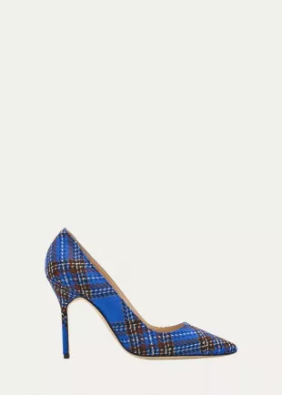 BB 105mm Plaid Wool Pumps