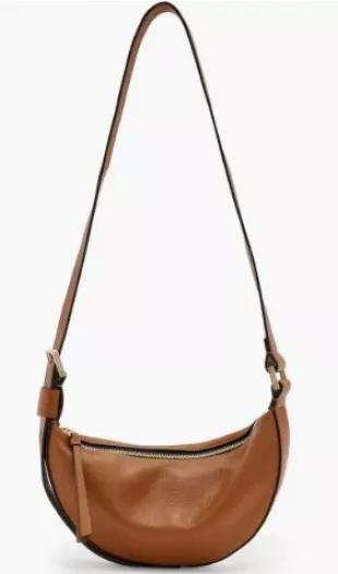 Half Moon Leather Shoulder Bag