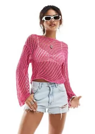 Long Sleeve Open Knit Long Sleeve Top