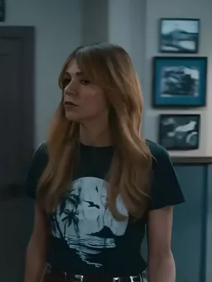 High Potential S02 Kaitlin Olson Black Graphic Tee