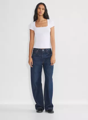 HomeStretch™ Rib Squareneck T-Shirt