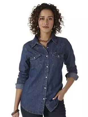 Women's Denim Snap Shirt