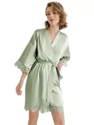 Lace Silk Kimono Robes