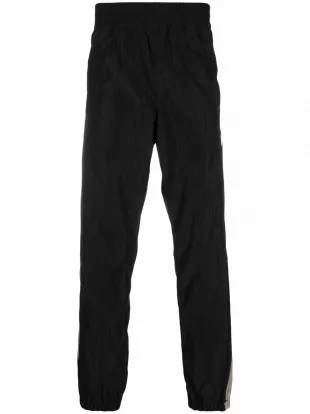 Black & Grey Panel Nylon Trackpants