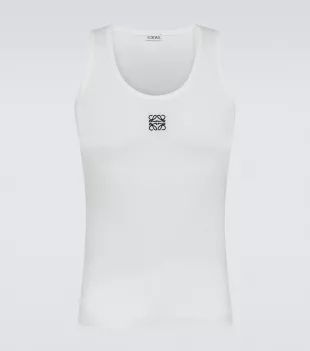 Anagram Cotton-Blend Jersey Tank Top