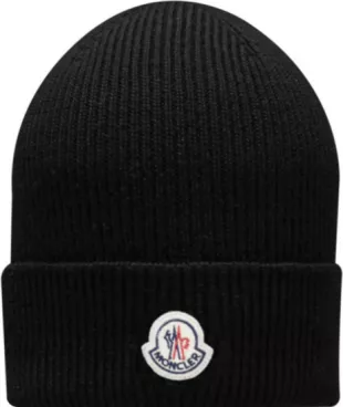 Black Logo Patch Beanie