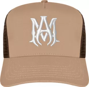 Beige & Brown MA Logo Trucker Hat
