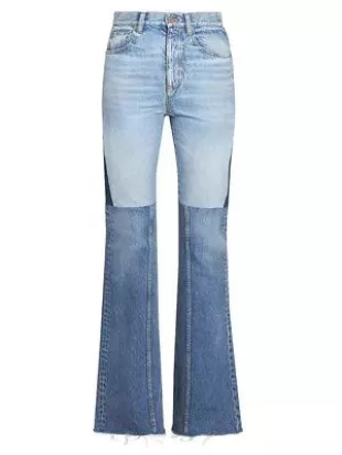 Paneled Mid-Rise Jeans