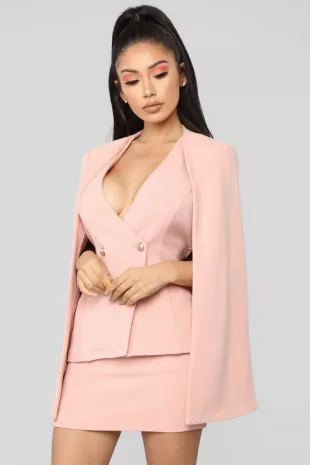 Meet On The Met Steps Cape Set in Blush