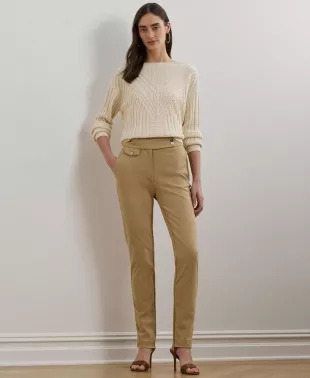 Ponte Ankle Pant in Birch Tan