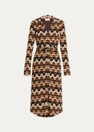 Lydia Wavy Stripe Long Sleeve Sweater Shirtdress