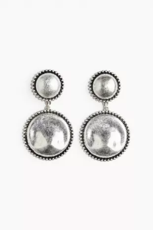 Metal-Disc Pendant Earrings