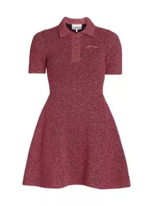 Sparkle Knit Polo Minidress