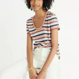 Striped Short Sleeve Top
