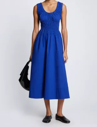 Gathered Midi Dressin Royal