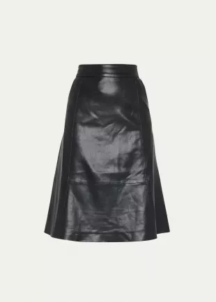 Rustic Faux Leather A-Line Skirt