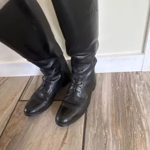 Vtg Effingham By Bond Boot Co Women 9.5 Black Tall Dress Riding Boots USA