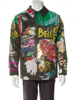 Graphic Print Denim Jacket