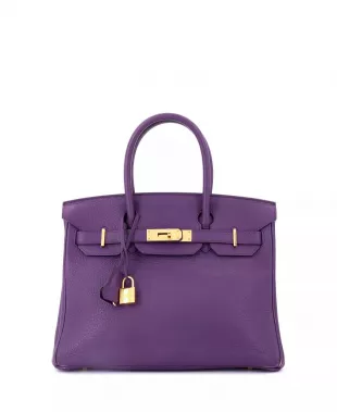 Birkin 30 Handbag Purple Togo with Gold Hardware
