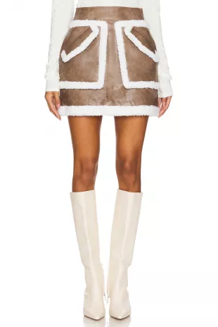 Cherry Sherpa Skirt in Peau Lainee