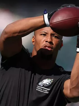 Saquon Barkley Eagles 2025 Crucial Catch Black T-Shirt