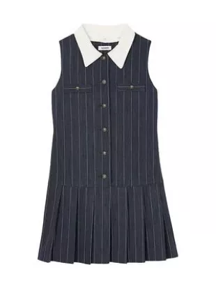 Dolla Striped Dress in Navy Ecru