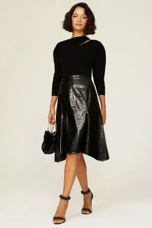 Faux Leather Trumpet Skirt