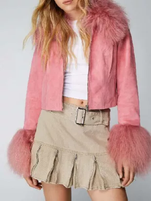 Wilson Jackets - High Potential S02 Morgan Gillory Fur Collared Pink Jacket