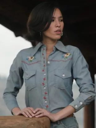 Yellowstone S05 Monica Dutton Floral Shirt