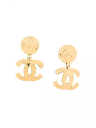1994 CC logo Drop Clip-on Earrings