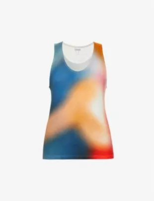 Blur Print Scoop Neck Tank Top