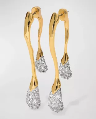 Solanales Front-Back Double Drop Crystal Earrings