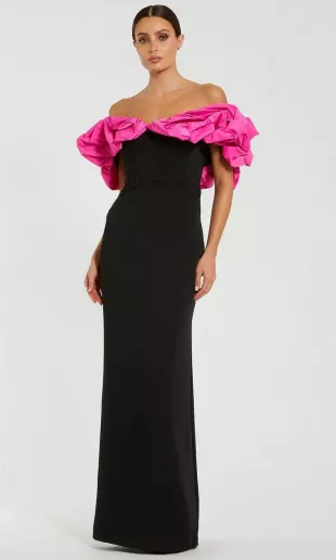 Off-Shoulder Ruffle Gown