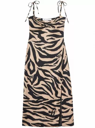 Zebra Print Side-slit Dress