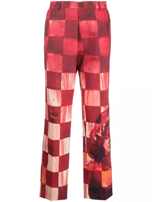 Red Patchwork Trousers