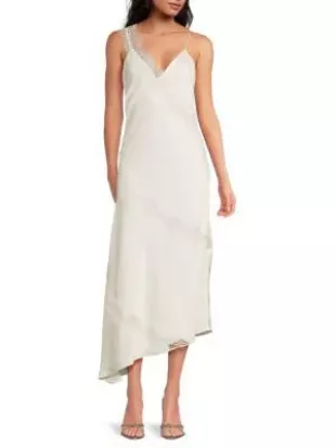 Soleil Lace Trim Midi-Dress