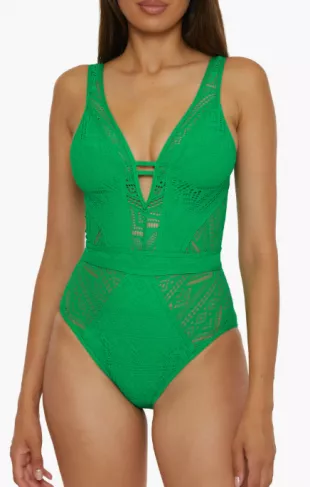 Color Play One-Piece Swimsuit in Emerald
