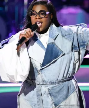 The Voice S28 Jazz McKenzie Sleeveless Denim Coat