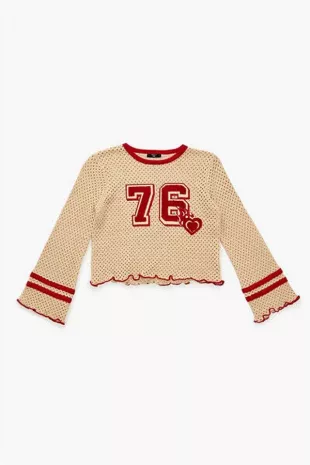 Girls 76 Patch Sweater