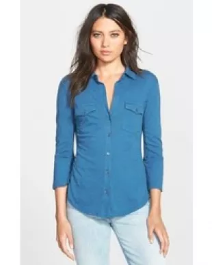 Sheer Slub Panel Shirt