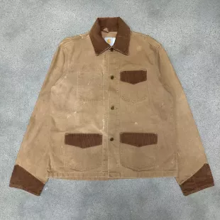 Vintage 3 Pocket Corduroy Detail Canvas Jacket