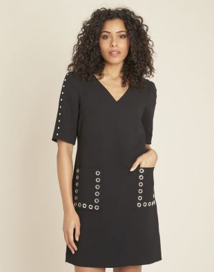 Robe noire en crêpe