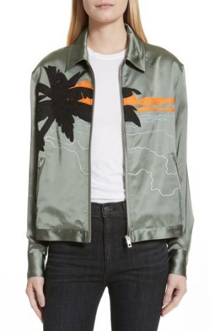 rag & bone Roth Embroidered Satin Jacket | Nordstrom