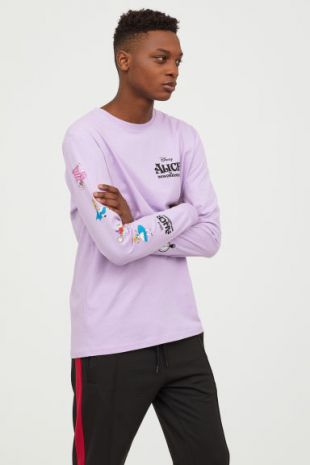 H&M - T shirt en jersey - Mauve clair/Disney